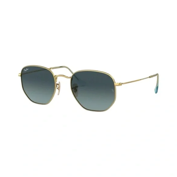 π₯ Ray-Ban Hexagonal Flat Lenses Sunglasses RB3548-N Gold/Blue & Case | Unisex | - Picture 1 of 10